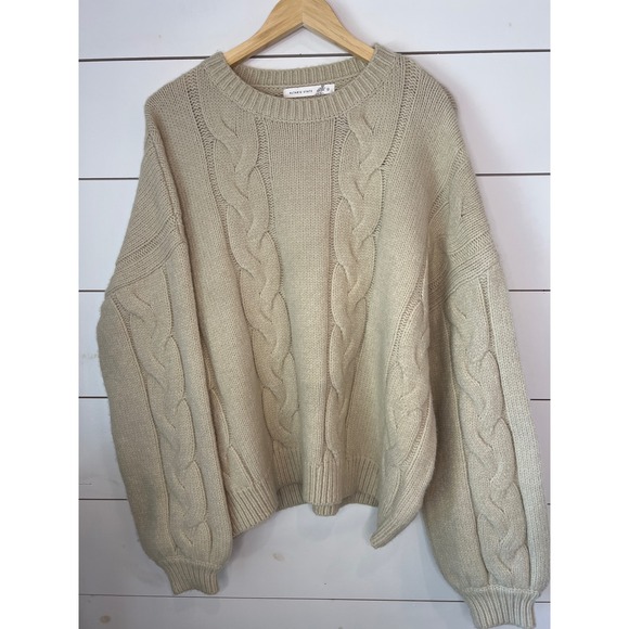Altar'd State Sweaters - Altar'd State Womens Cable Knit Sweater Oatmeal minimalist Oversized Cozy Small